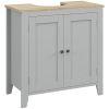 Bathroom Vanities, Pedestal Sink Cabinet with U-Shaped Cut-out and Adjustable Shelf, Gray