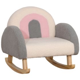 Gray Kids Rocking Chair Soft Armchair for Nursery Kindergarten Playroom Ideal Gift for Boys Girls 3-5