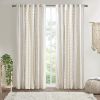 1PC 50x108" Cotton Printed Curtain Panel with Chenille Stripe and Lining