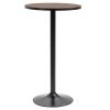 42 Bar Height Round Table Weathered Wood Top Steel Frame for Home Bar Kitchen Dining Room Brown Black