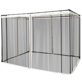 10x10 Gazebo with Netting, Canopy Tents with Zippers, black rings, high-quality polyester, Washable, (Sidewall Only) Black