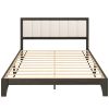 Queen Size Bed Frame with Headboard Queen Platform Bed Frame with Wooden Slats No Box Spring Needed Easy Assembly Walnut