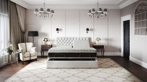 Copper Lux Hybrid 14" Split Top King Mattress With Copper Infused Contouring Memory Comfort Layer and Supportive Coil System