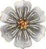 Metal Flower Wall Art Decor, 8.3" Rustic Modern Floral Sculpture