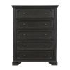 Traditional Design 5-Drawers Storage Chest 1pc Charcoal Finish Rustic Style Bedroom Furniture