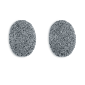 (2 pack)Basic Polyester 19" x 22" Toilet Lid Cover, Grey