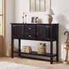 48'' Solid Wood Sideboard Console Table with 2 Drawers and Cabinets and Bottom Shelf