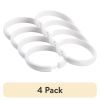 (4 pack) White Plastic Durable O-Shaped Shower Curtain Rings, 12 Count