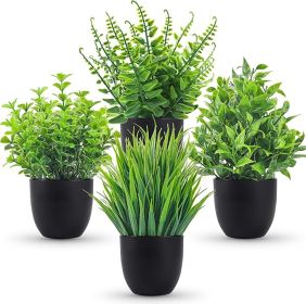 Der Rose Fake Plants 4 Packs Artificial Plants Small Faux Plants Black Bathroom