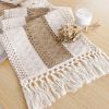 Boho Table Runner for Thanksgiving Fall Christmas Home Decor with Tassels 72 Inches Long Pottery barn Furniture Farmhouse Rustic Macrame Burlap Table