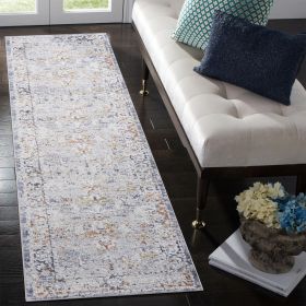 LOOM & LUXE Collection 2X8 Ivory/Grey /Traditional Non-Shedding Living Room Bedroom Dining Home Office Stylish and Stain Resistant Area Rug