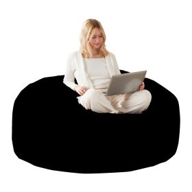 4FT bean bag chair, memory foam filling, adult and teen bean bag chair, soft sofa with removable flannel cover, round sofa for living room, bedroom