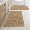 Two-piece waffle-knit bathroom rug set, super absorbent bathroom mat, ultra-soft rubber-backed shower mat, suitable for bathroom floors