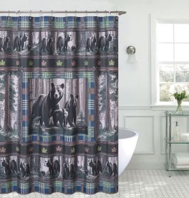 SHOWER CURTAIN BEAR VERDANT RETREAT 70.75"X70.75"