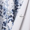 Blackout Floral Curtains for Living Room, Watercolor Foliage Light Blocking Curtains Thermal Insulated Energy Efficient Grommet Drapes, Blue, 52"x84"