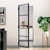 Interior Door Black 29.9"x79.3" Tempered Glass & Aluminum Slim