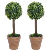 Artificial Plant Set of 2 Mixed Green