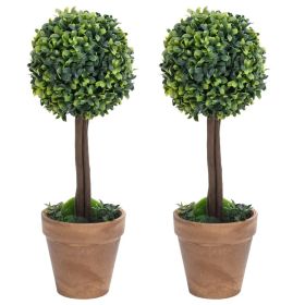Artificial Plant Set of 2 Mixed Green