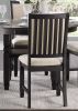 Beautiful Black Finish Wooden Side Chairs 2pcs Set Beige Color Textured Fabric Upholstered Dining Chairs