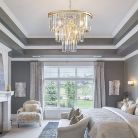 (Same as W1340P143192/L5007-500-G) Gold Luxury Crystal Chandelier Modern Chandeliers Lights (No Bulbs included)