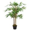 Artificial Plant Green, Brown Real Bamboo, Polyester, Plastic, Iron