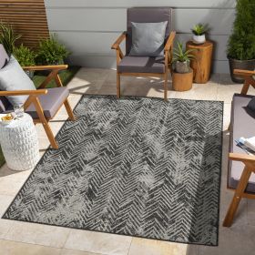 Sunshine GC_HAR2011 Anthracite 7 ft. 10 in. x 10 ft. 3 in. Indoor/Outdoor Area Rug