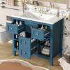 36'' Bathroom Vanity with Resin Sink Combo, Solid Wood Frame Bathroom Storage Cabinet, Freestanding Vanity Set with 5 Drawers& Soft Closing Doors