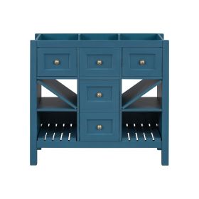 36'' Bathroom Vanity without Sink, Solid Wood Frame Bathroom Storage Cabinet