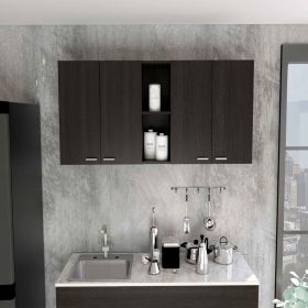 Winslow 150" Wall Cabinet, Four Doors, Two Divisions, Two Shelves