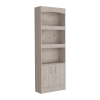 Detroit 2 Piece Office Set, Dozza Bookcase + Aramis Desk, Light Gray