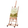 Studio H-Frame Easel, Holds Canvas Art up to 48", Beechwood Artists Easel for Painting with Wheels and Large Storage Tray
