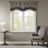 Jacquard Window Rod Pocket Valance With Beads Black 50x18"