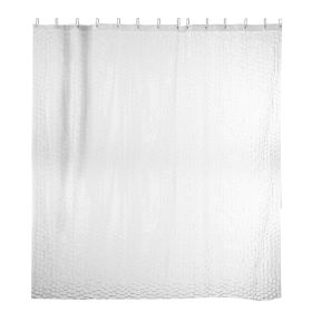 Shower Curtain Waterproof 70x70 Inches Bathroom Shower Curtain Liner EVA Bathroom Curtain w 12 Hooks for Bathtub Shower Stall