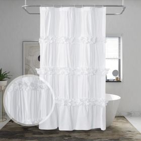 Single Shabby Elegance Ruffle Shower Curtain 72 x 36 inches