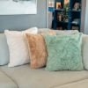 HGTV Triple Jacquard Carved Faux Fur Pillow Autumn Bliss Snowbound 22 x 22 inches
