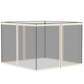 Replacement Mesh Sidewall Netting for 10' x 10' Gazebos and Canopy Tents with Zippers, (Sidewall Only) White