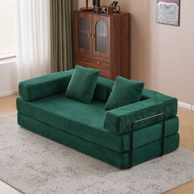 Floor Couch,Compression Sofa,Convertible Floor Sofa Bed-with Pillow Back Support Armrest,Comfy Futon Couch Lounge Sleeper Bed,Corduroy Fabric