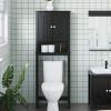 Over-the-Toilet Storage BERG Black 23.6"x10.6"x64.8" Solid Wood