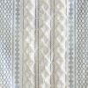 Cotton Printed Curtain Panel with Chenille Stripe and Lining 50x108"