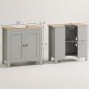 Bathroom Vanities, Pedestal Sink Cabinet with U-Shaped Cut-out and Adjustable Shelf, Gray