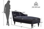 [New + Video] 58''Velvet Chaise Lounge, Button Tufted Right Arm Facing Lounge Chair with Nail head Trim & Solid Wood Legs for Living Room or Office