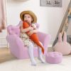 Kids Sofa Set with Footstool, Princess Theme, Diamond Decoration - Cozy Furniture for Children