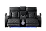 Fortuner Modern Style Upholstery Recliner Loveseat Made with Wood & Massage Function Included-Black