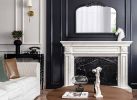 40" x 31" Classic Design Large Arch Mirror and Baroque Inspired Frame for Living Room Bathroom Entryway Console