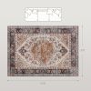 Area Rug 8x10, Machine Washable Rug, Non-Slip Boho Print Pattern Medallion Carpet for Living Room, Bedroom, Tawny Brown