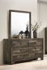 1pc Rustic Six Drawers Storage Dresser Brown Gray Finish Wooden Bedroom Furniture