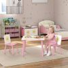 3-Piece Kids Toddler Table and Chair Set Furniture for Boys and Girls Aged 3-8, Bedroom, Nursery, Playroom, Pink