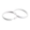(4 pack) White Plastic Durable O-Shaped Shower Curtain Rings, 12 Count