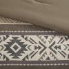 5 Piece Stripe Herringbone Comforter Set with Throw Pillows