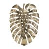 24.8x17.3x2" Gold Monstera Leaf Wall DÃ©cor